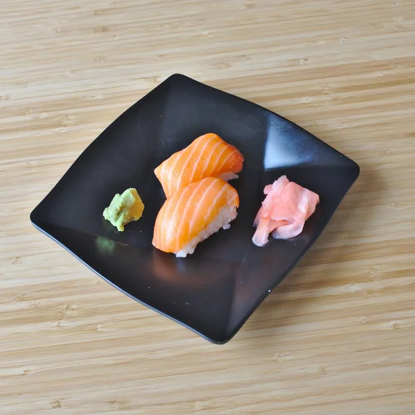 Asian Japanese Food Salmon Nigiri Imagem De Stock