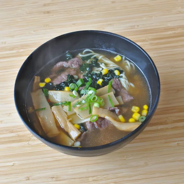 Asian Japanese Food Beef Soup Noodle 스톡 사진