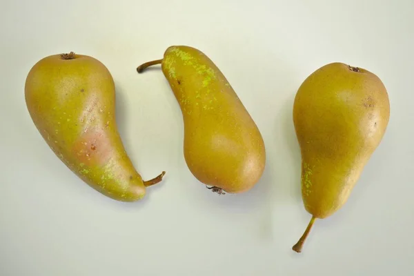 Three Fresh Pears Simple Background Royalty Free Stock Images