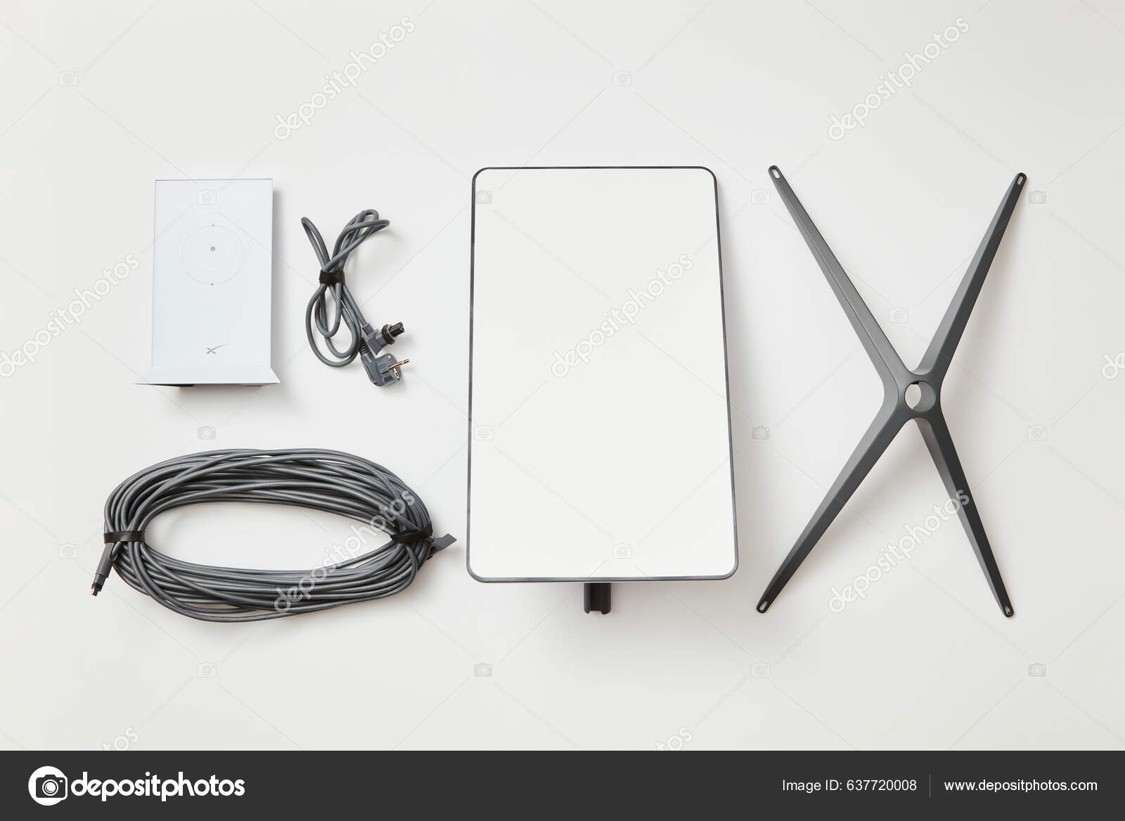 Kyiv ukraine january 2023 basic starlink kit antenna router base