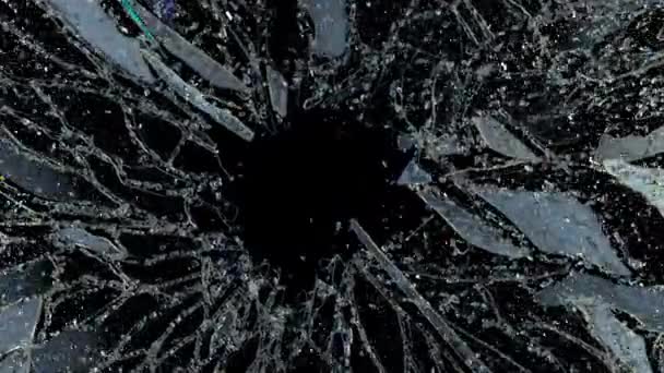 Glass Shattered Broken Slow Motion Render Animation — Vídeos de Stock