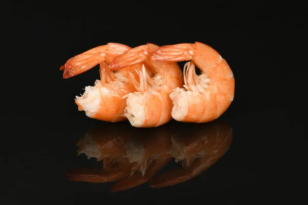 Shrimp Isolated Acrylic Black Background High Resolution Photo Full Depth — Stock Photo, Image