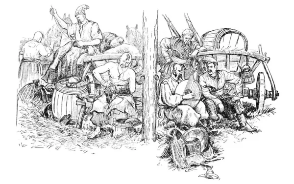 Ilustración Del Libro Bohdan Khmelnytskyi Starytskyi Circa 1647 Cosacos Parche —  Fotos de Stock