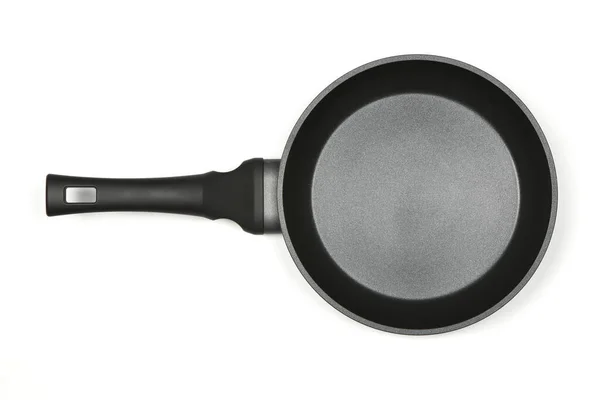 白色背景上的黑色煎锅 高分辨率照片 实地的全部深度 — 图库照片