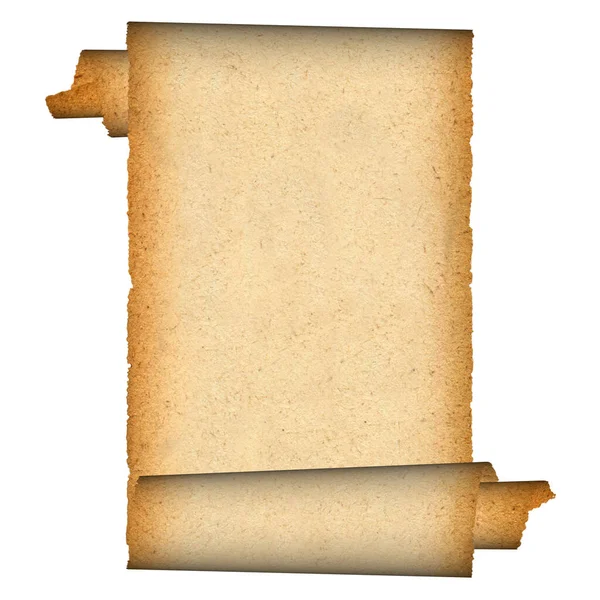 원문이나 사본을 수있는 그을린 종이가 두루마리로 빈티지 종이가 백지에 분리되어 — 스톡 사진