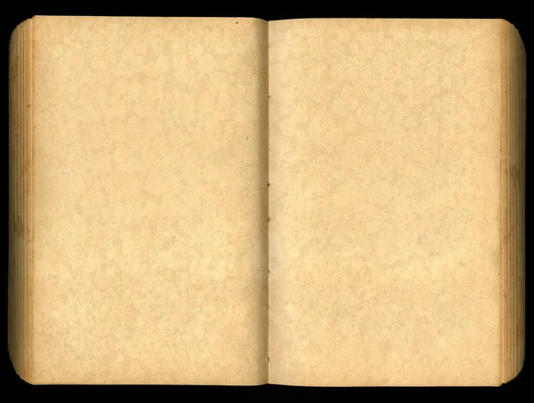 Старая Пожелтевшая Открытая Книга Черном Фоне Старая Книга Высоком Разрешении — стоковое фото
