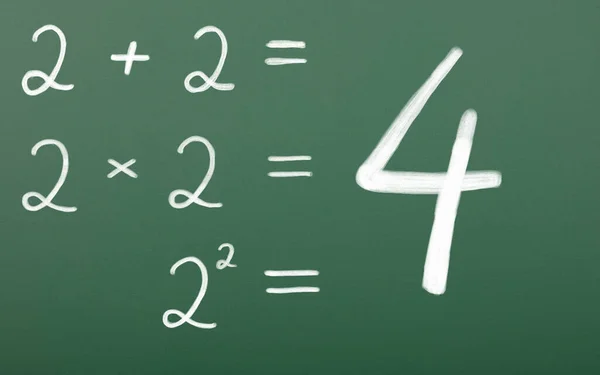 Простое Математическое Уравнение Два Плюс Два Два Раза Два Два — стоковое фото