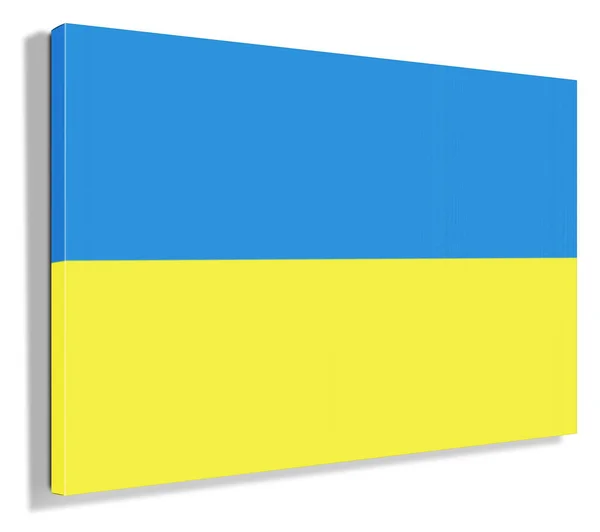 Canvas Wrapsテンプレートプレゼンテーションレイアウトとデザインのためのウクライナのフラグ 3Dレンダリング デジタル生成画像 白地に隔離された — ストック写真