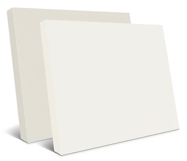 White Canvas Wraps Template 프리젠테이션 레이아웃 디자인을 것이다 렌더링 디지털화 — 스톡 사진