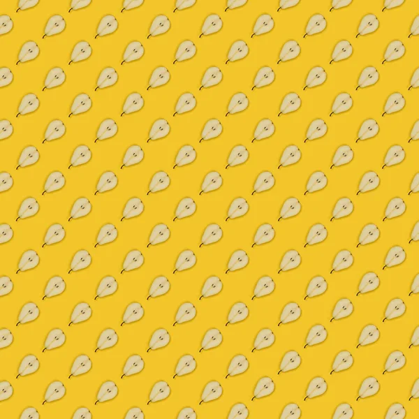 Peren Geïsoleerd Gele Achtergrond Peren Naadloze Textuur Achtergrond Hoge Resolutie — Stockfoto