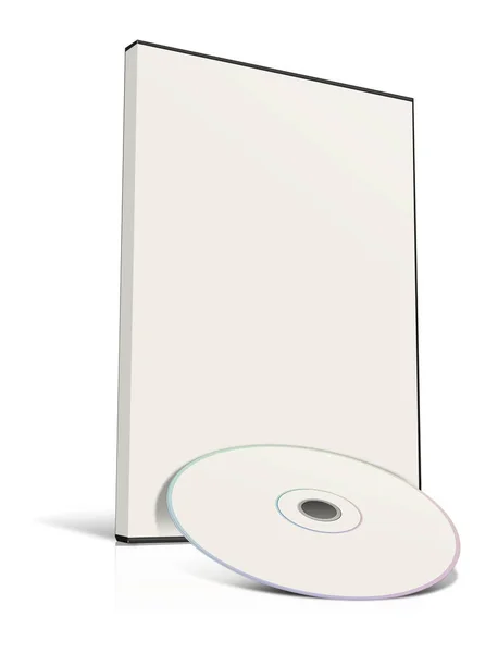 Modelo Branco Caixa Dvd Branco Para Layouts Apresentação Design Renderização — Fotografia de Stock