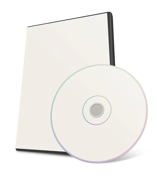 Dvd盒空白模板白色 用于演示布局和设计 3D渲染 数字生成的图像 因白人背景而被隔离 — 图库照片
