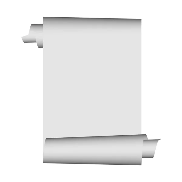 Realistische Schriftrolle Weißer Farbe Auf Weißem Hintergrund Papierlose Schriftrolle Bilder — Stockfoto