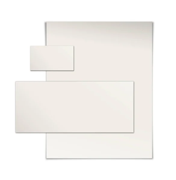 Modelo Branco Papel Promocional Branco Para Layouts Apresentação Design Renderização — Fotografia de Stock