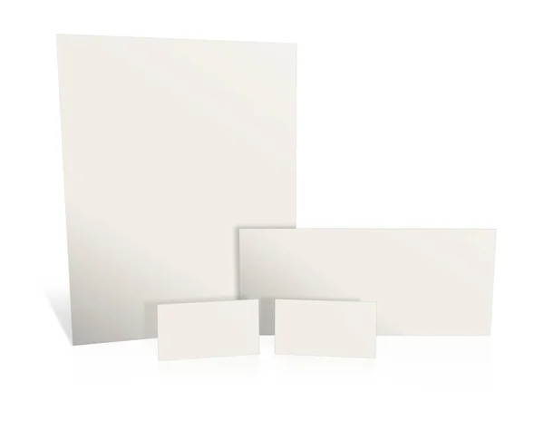 Modello Bianco Carta Promozionale Vuoto Layout Presentazione Design Rendering Immagine — Foto Stock