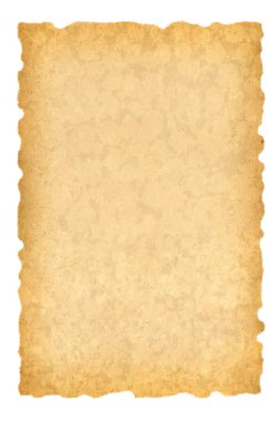 Old paper texture  on white, old paper parchment texture in high resolution. The paper has torn edges. clipart