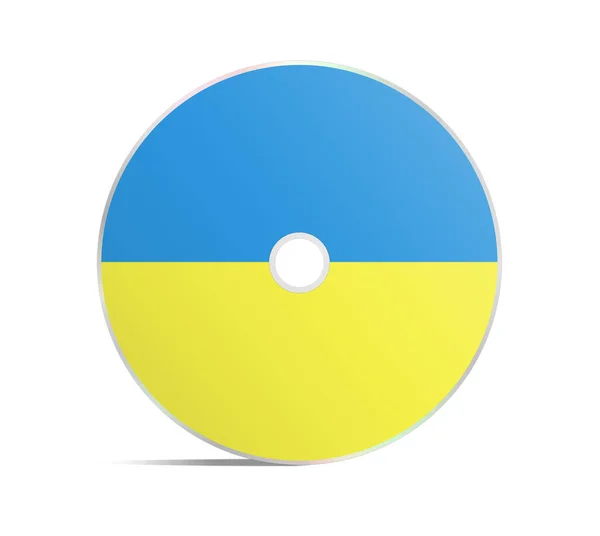 Sunum Düzeni Tasarımı Için Ukrayna Bayrağı Veya Dvd Boş Şablonu — Stok fotoğraf