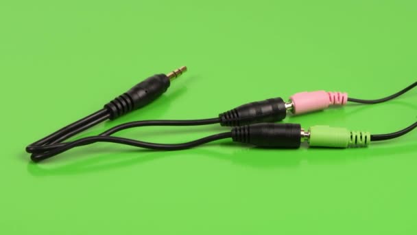 Diviseur Câble Audio Mâle Stéréo Deux Femelle Jack Audio Stéréo — Video