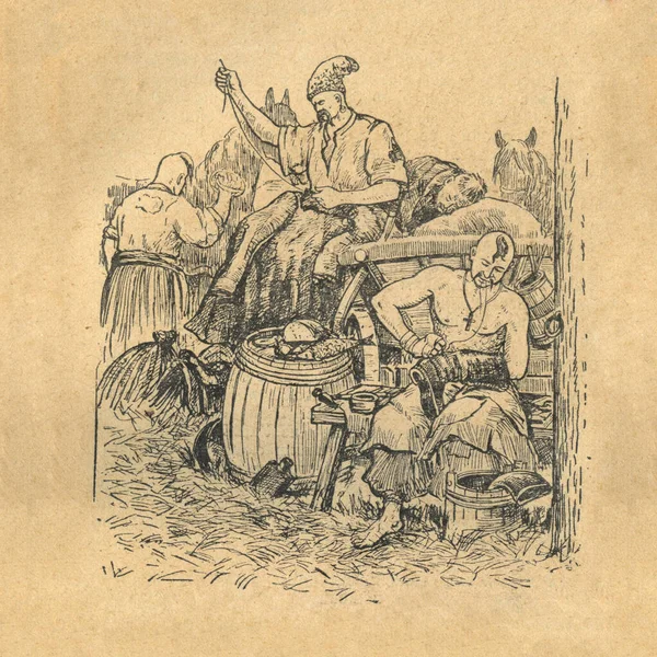 Illustration Book Bohdan Khmelnytskyi Starytskyi Circa 1647 Cossacks Patch Sew — Stockfoto