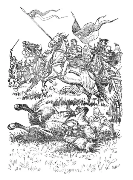 Ilustracja Książki Bohdan Chmielnicki Starycki Circa 1648 Bitwa Pod Polyavtsy — Zdjęcie stockowe