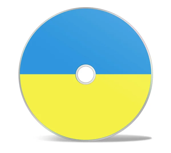 Dvd Modelo Branco Bandeira Ucraniana Para Layouts Apresentação Design Renderização — Fotografia de Stock