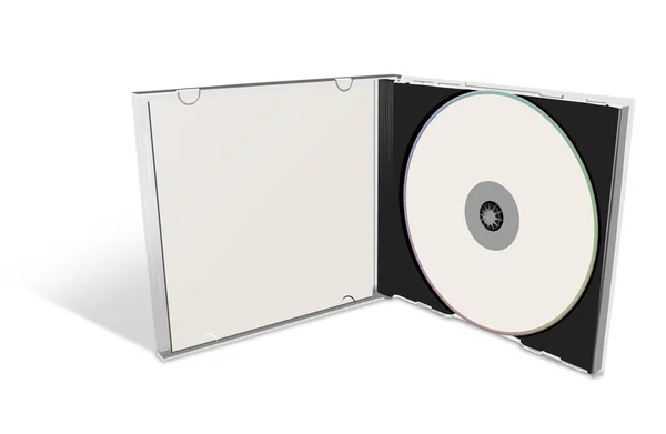 Cd或Dvd空白模板白色 用于演示布局和设计 3D渲染 数字生成的图像 因白人背景而被隔离 — 图库照片