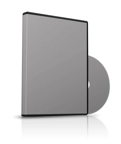 Caixa Dvd Cinza Modelo Branco Para Layouts Apresentação Design Renderização — Fotografia de Stock
