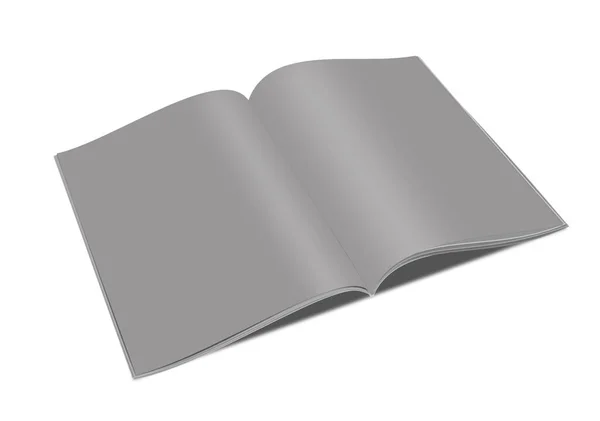 灰色杂志空白模板 用于演示布局和设计 3D渲染 数字生成的图像 因白人背景而被隔离 — 图库照片