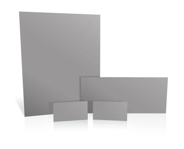 Modello Vuoto Carta Promozionale Grigia Layout Presentazione Design Rendering Immagine — Foto Stock