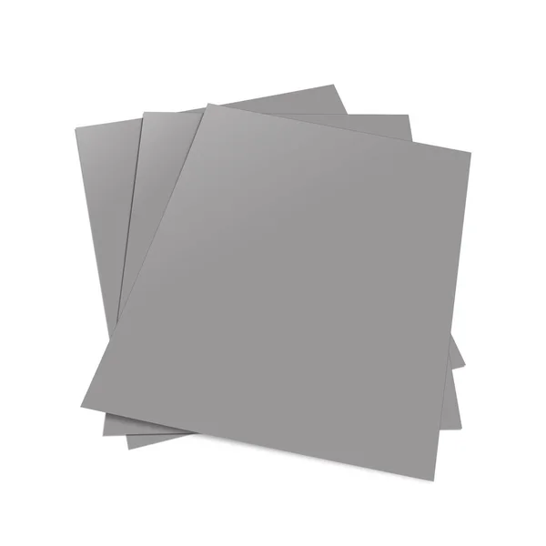 灰色报表空白模板用于演示布局和设计 3D渲染 数字生成的图像 因白人背景而被隔离 — 图库照片