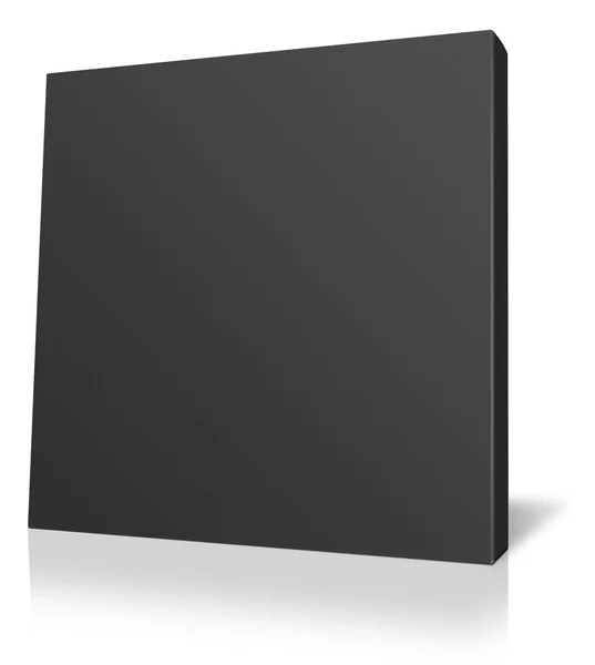 ブラックキャンバスプレゼンテーションレイアウトとデザインのためのラップテンプレート 3Dレンダリング デジタル生成画像 白地に隔離された — ストック写真