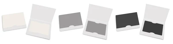 プレゼンテーションレイアウトやデザインのための3つのクレジットカード空白のテンプレート白 グレー 3Dレンダリング デジタル生成画像 白地に隔離された — ストック写真