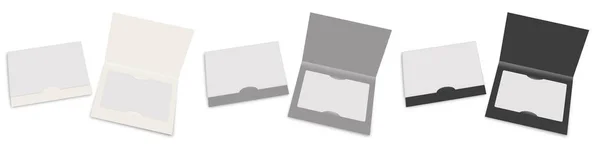 三种信用卡空白模板 灰色和黑色 用于演示布局和设计 3D渲染 数字生成的图像 因白人背景而被隔离 — 图库照片
