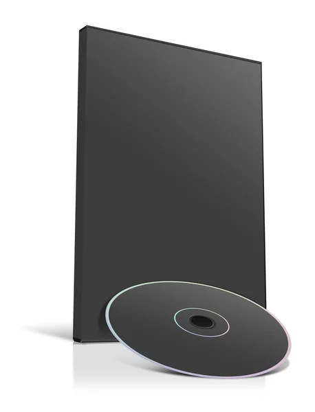 Caixa Dvd Modelo Branco Preto Para Layouts Apresentação Design Renderização — Fotografia de Stock
