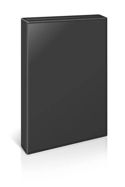 Dvd盒空白模板黑色 用于演示布局和设计 3D渲染 数字生成的图像 因白人背景而被隔离 — 图库照片