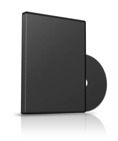 Dvd Box Modello Vuoto Nero Layout Presentazione Design Rendering Immagine — Foto Stock