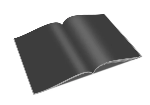 Sunum Düzeni Tasarım Için Siyah Dergi Boş Şablonu Boyutlu Görüntüleme — Stok fotoğraf