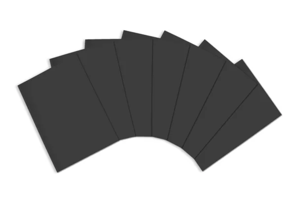 黑色杂志空白模板 用于演示布局和设计 3D渲染 数字生成的图像 因白人背景而被隔离 — 图库照片