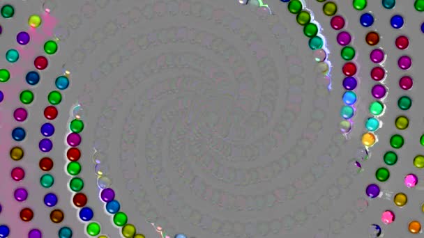 Bolas Colores Espiral Fondo Vista Superior Rotación Sentido Horario Imágenes — Vídeo de stock