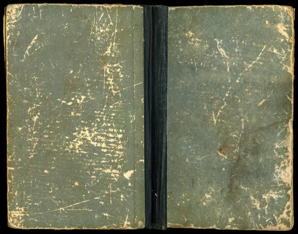 Obálka Staré Modré Knihy Černém Pozadí Kniha Rozložená Boční Pohled — Stock fotografie
