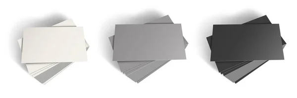 Três Cartões Visita Modelo Branco Cinza Preto Para Layouts Apresentação — Fotografia de Stock