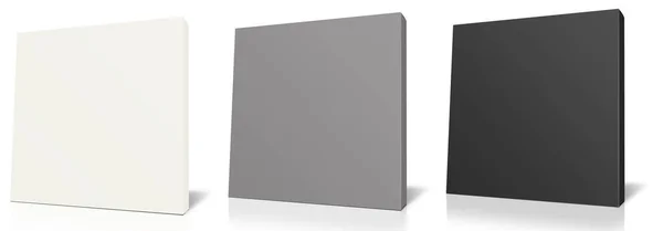 灰色和黑色的Canvas包装模板 用于演示布局和设计 3D渲染 数字生成的图像 因白人背景而被隔离 — 图库照片