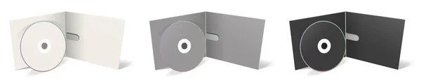 Plantilla Blanco Tres Dvd Blanco Gris Negro Para Diseños Diseños — Foto de Stock