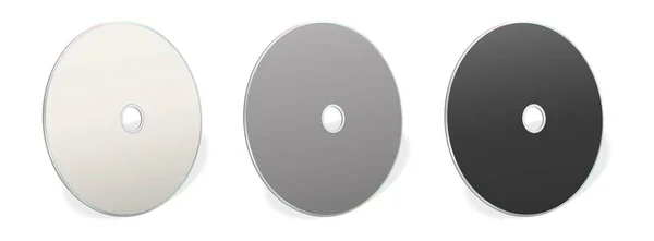 Três Dvd Modelo Branco Branco Cinza Preto Para Layouts Apresentação — Fotografia de Stock