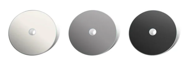 Três Dvd Modelo Branco Branco Cinza Preto Para Layouts Apresentação — Fotografia de Stock