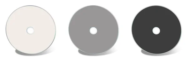 Plantilla Blanco Tres Dvd Blanco Gris Negro Para Diseños Diseños —  Fotos de Stock