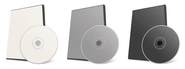 Dvd Box Blanco Template Wit Grijs Zwart Voor Presentatie Lay — Stockfoto