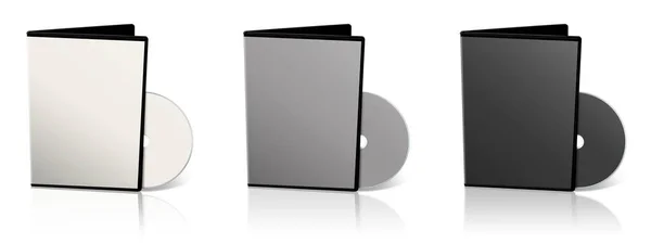 Dvd Κουτί Κενό Πρότυπο Λευκό Γκρι Και Μαύρο Για Τις — Φωτογραφία Αρχείου
