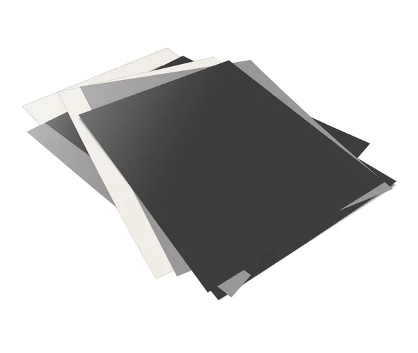 Tre Report Modello Bianco Grigio Nero Layout Presentazione Design Rendering — Foto Stock