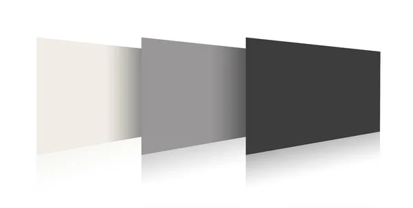 プレゼンテーションレイアウトとデザインのために レポートまたはスクリーンショットの空白のテンプレートを白 グレー 黒に挿入します 3Dレンダリング デジタル生成画像 白地に隔離された — ストック写真